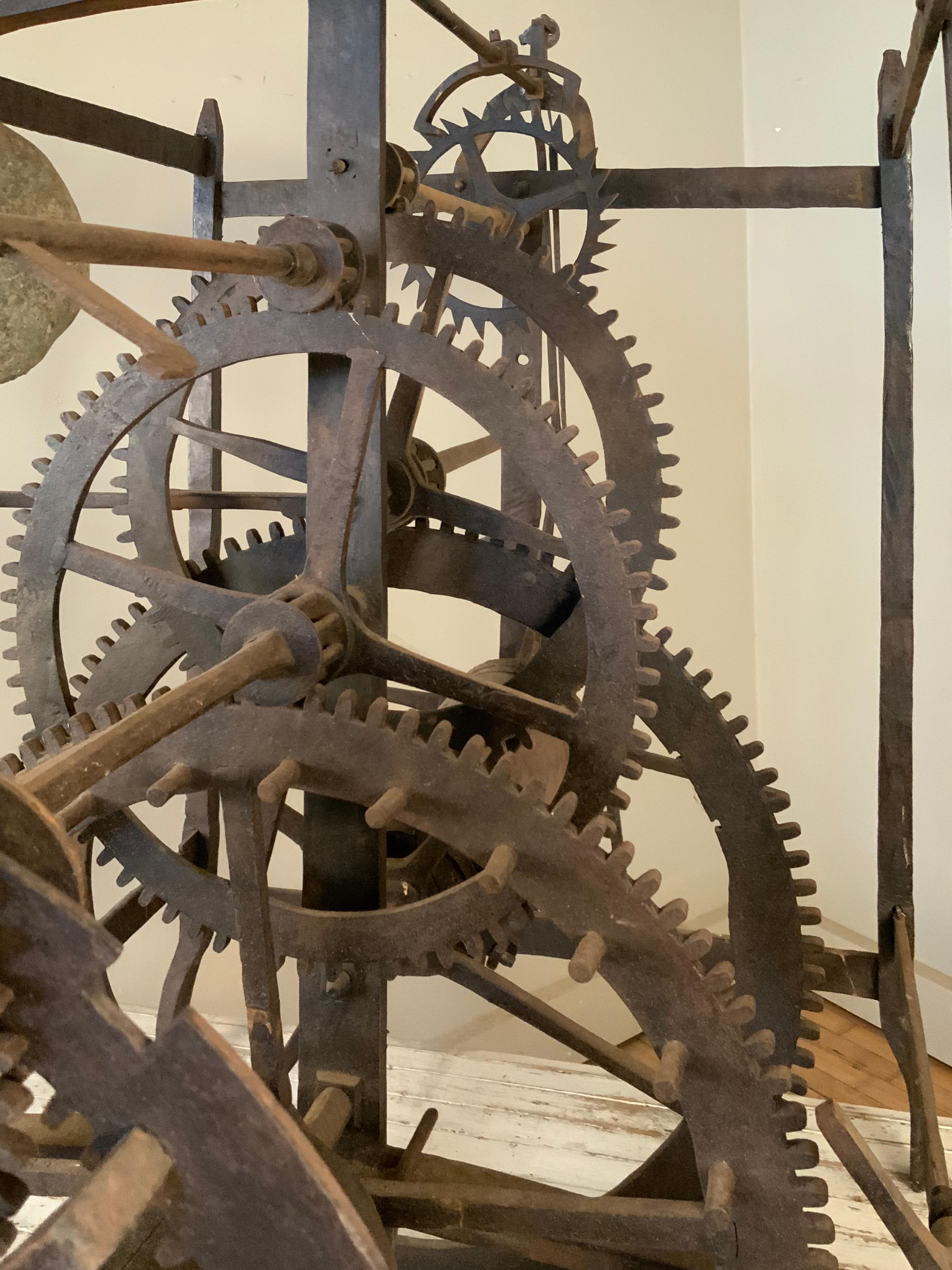 Antique 19th Century Italian Bell Tower Clockworks For Sale 1
