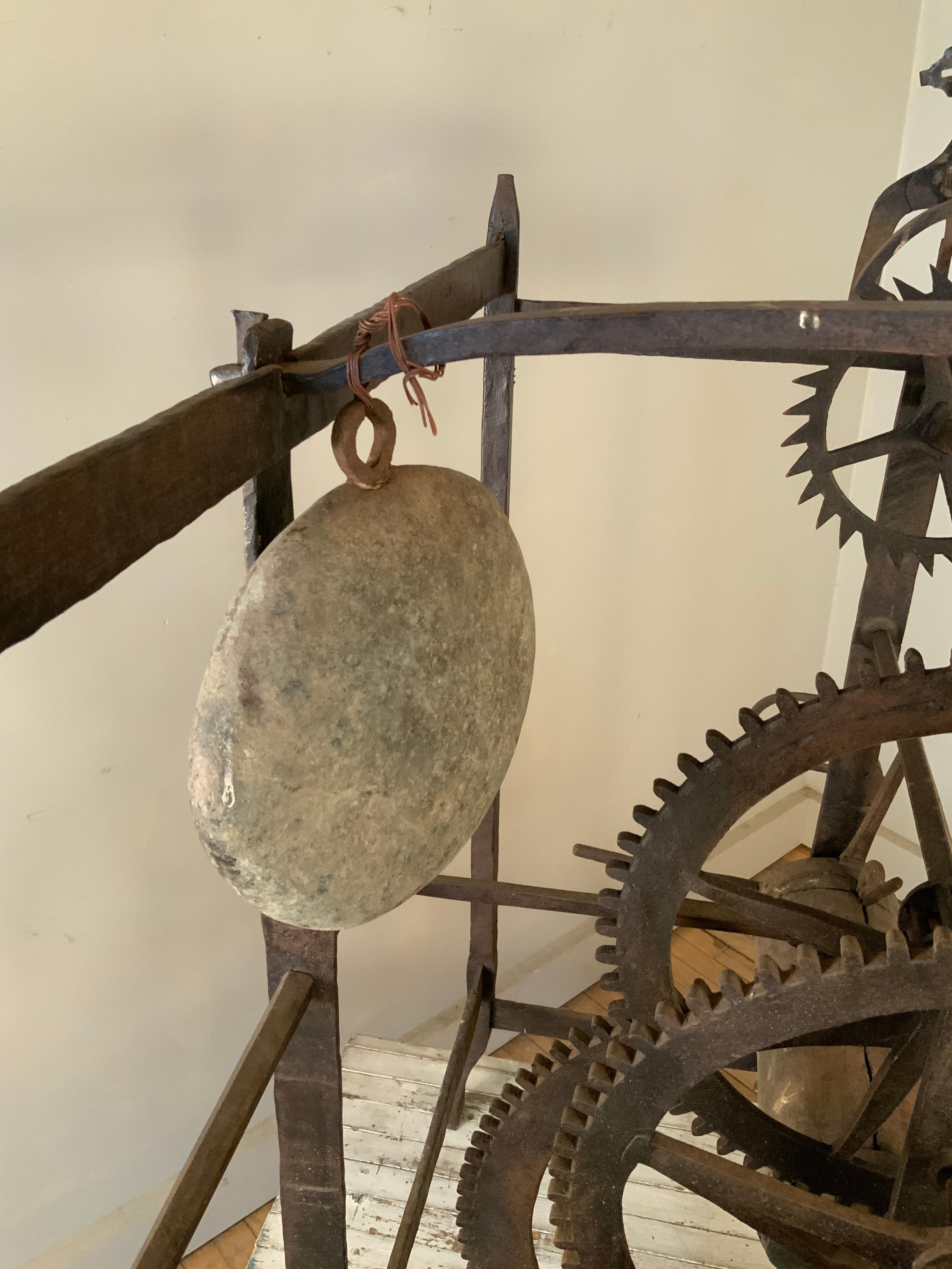 Antique 19th Century Italian Bell Tower Clockworks For Sale 2