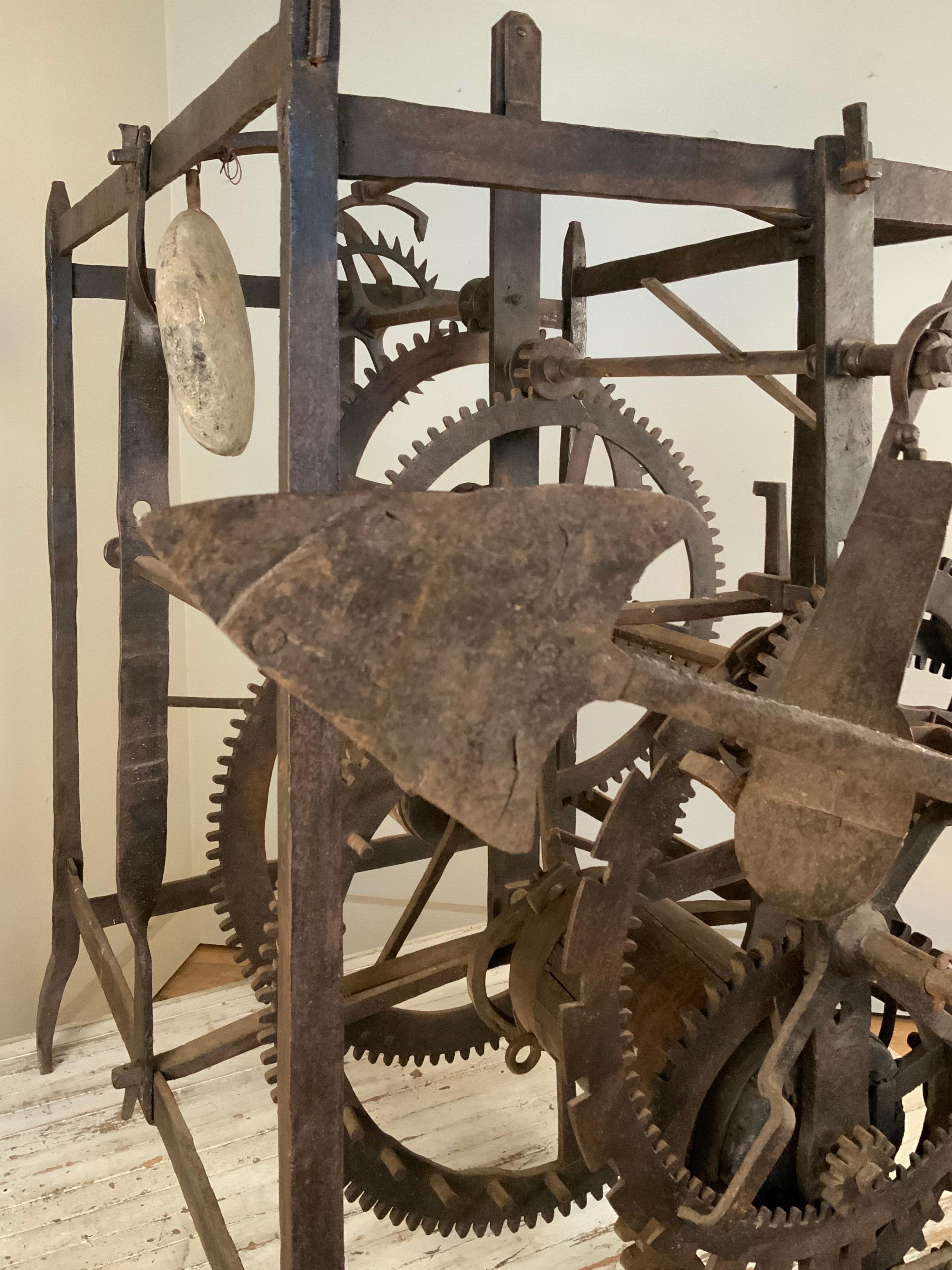 Antique 19th Century Italian Bell Tower Clockworks For Sale 3