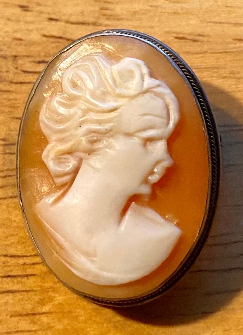 Early 20th Century Antique 19th Century Italian Cameo Brooch  For Sale