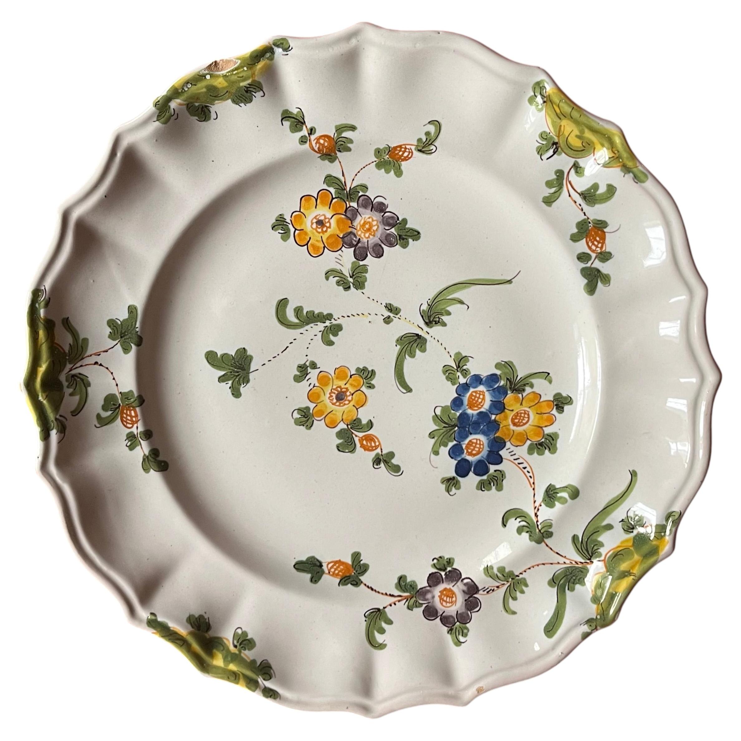 Antique 19th Century Italian Cantagalli Faience Dinner Plate from Florence