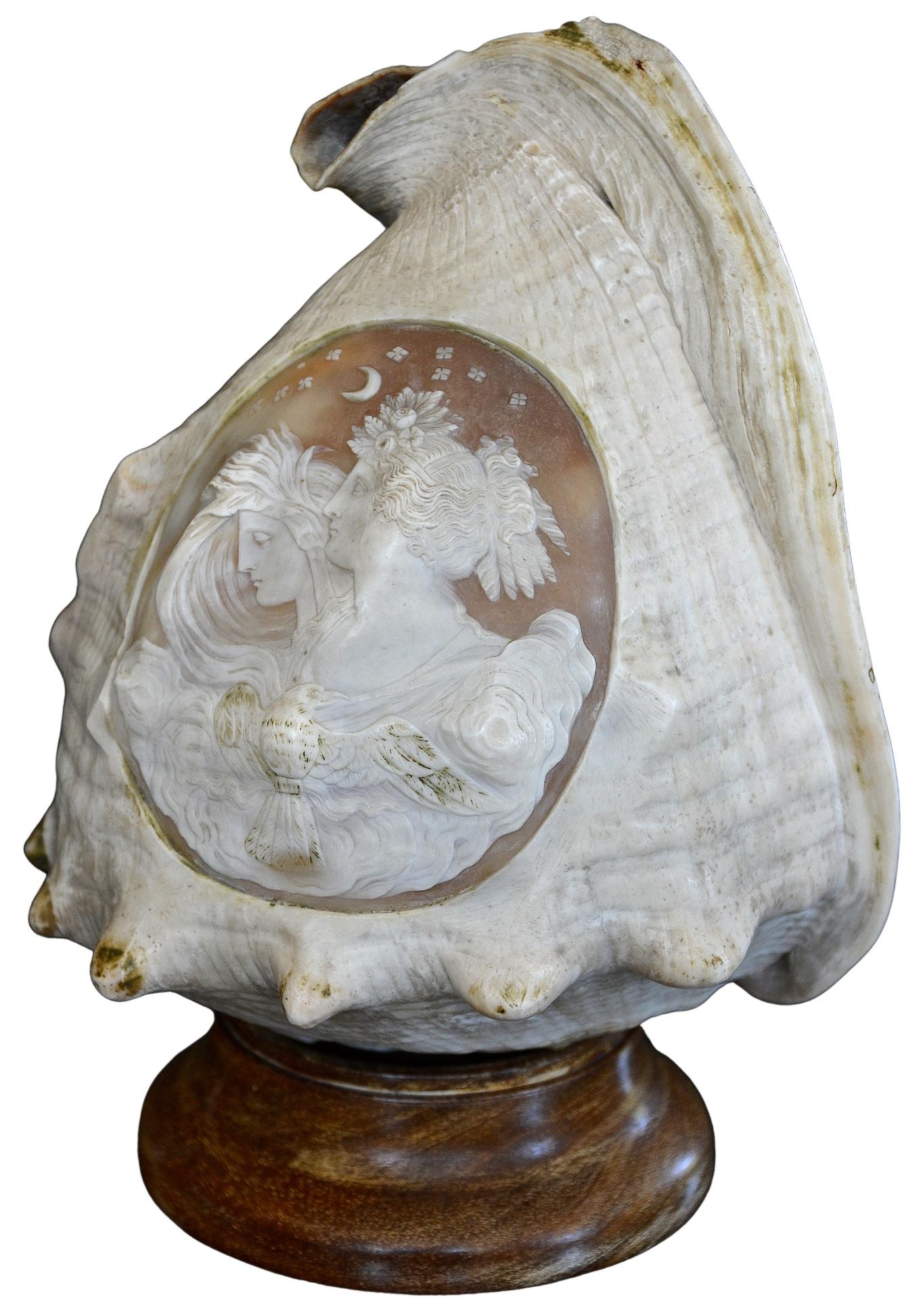 Antique 19th Century Italian Carved Cameo Conch Shell For Sale 5