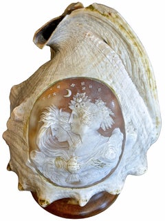 Antique 19th Century Italian Carved Cameo Conch Shell