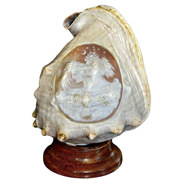 Antique 19th Century Italian Carved Cameo Conch Shell at 1stDibs