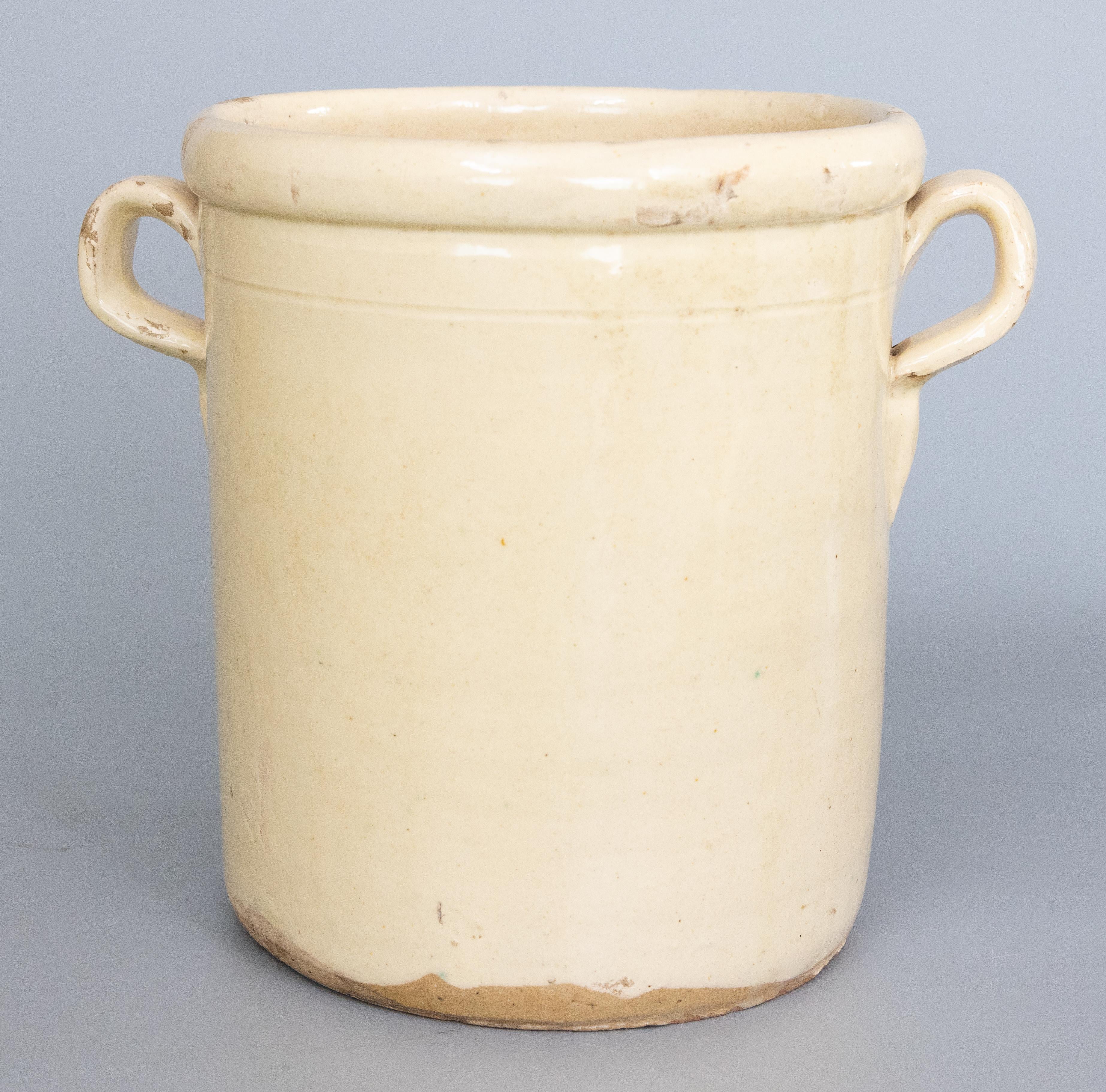 Vernissé Ancien pot à confiture italien du 19ème siècle en vente