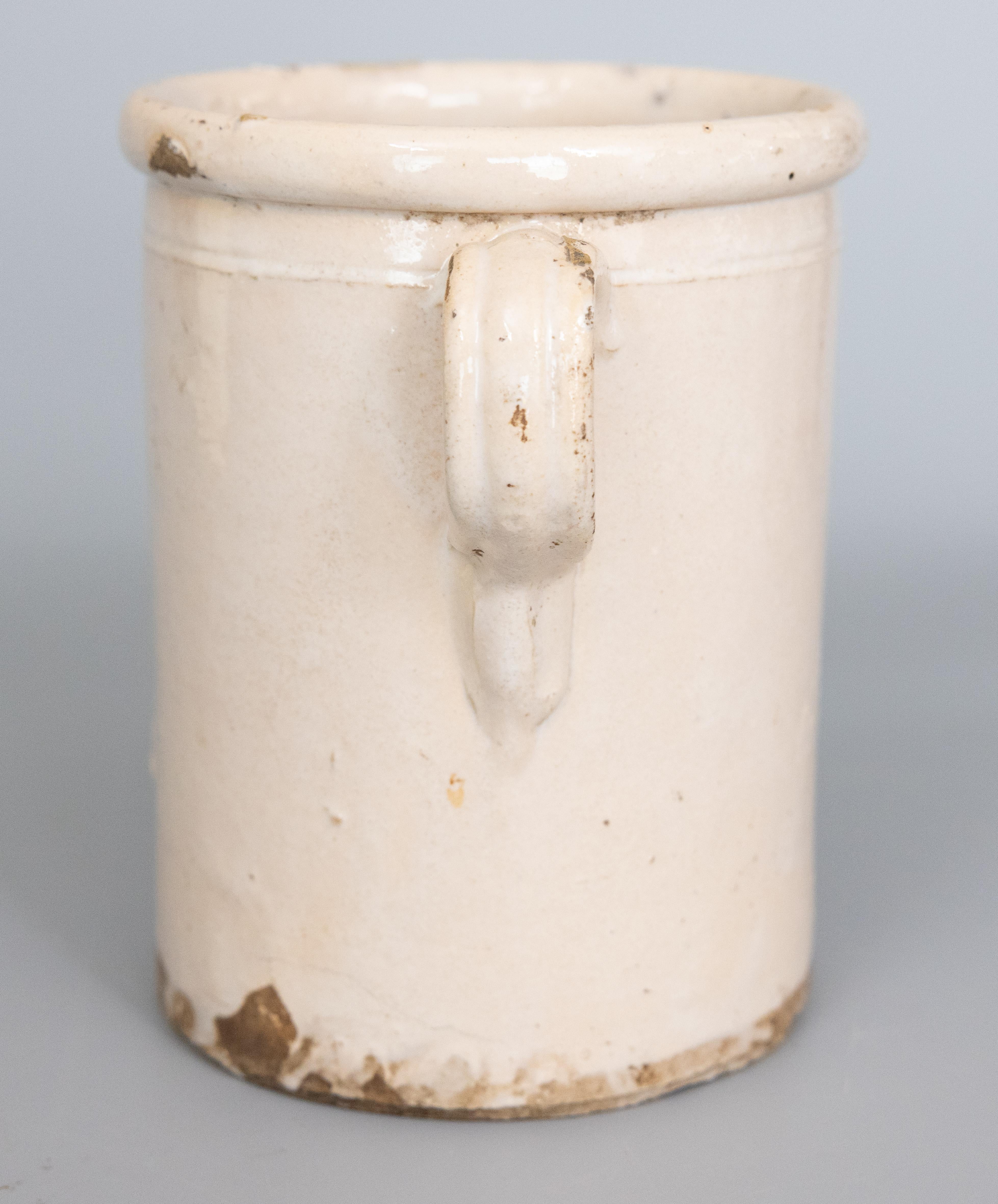 Vernissé Ancien pot à confiture italien du 19ème siècle en vente