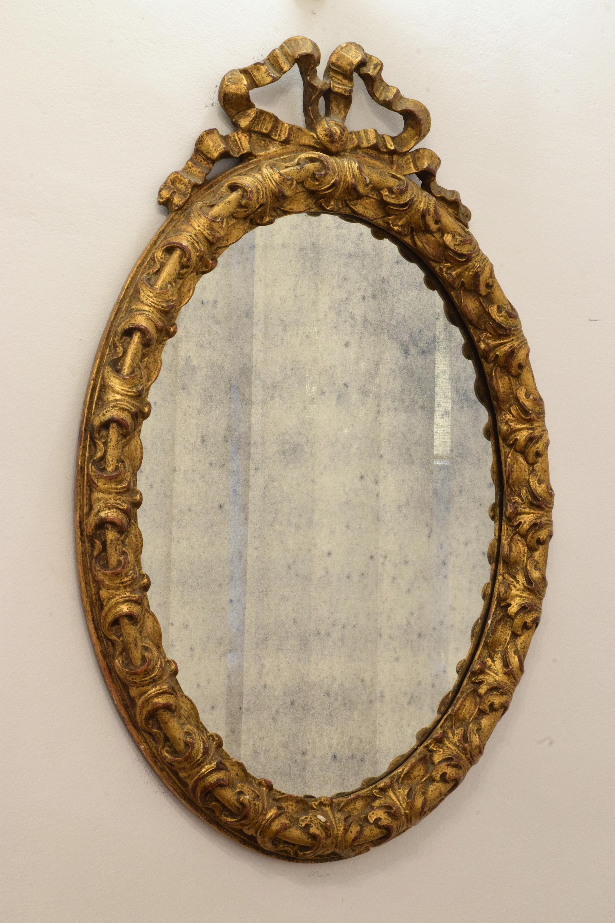Antique 19th Century Italian Giltwood Vanity Mirrors, Set of Two  8