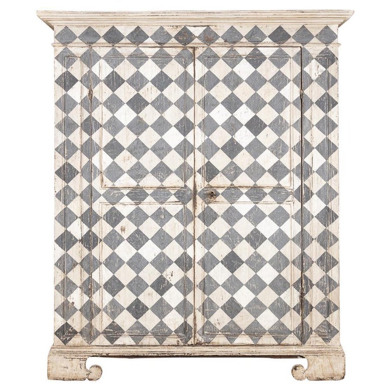 Italian Hand-Painted Pine Armoire, ca.1850, offered by Pushkin Antiques Ltd