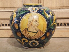 Antique 19th Century Italian Maiolica Pot of the Renaissance Style