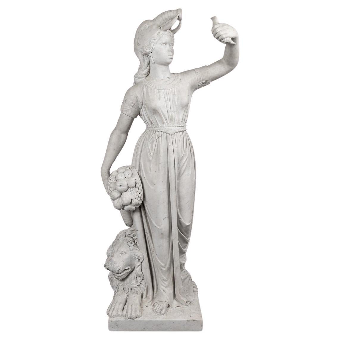 Antique 19th Century Italian Marble Figure Emblematic Of Africa c.1880