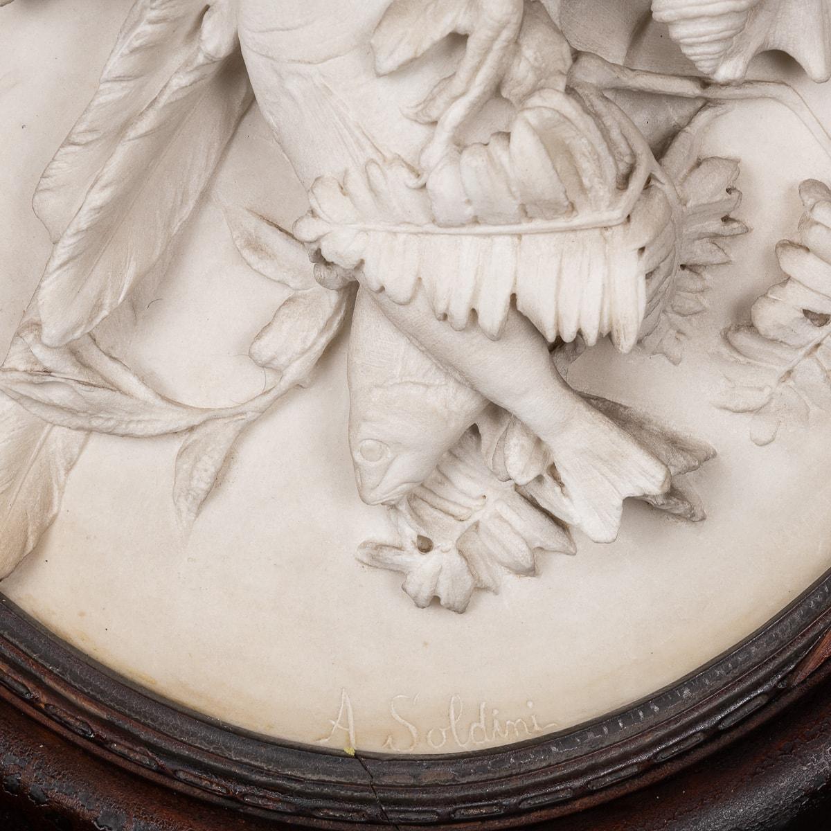 Plaques anciennes en marbre italien du 19e siècle de Nature Mortes, Arnoldo Soldini en vente 5