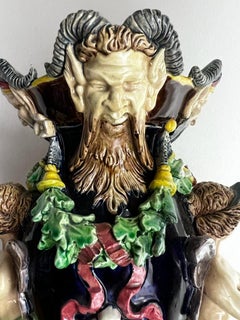 Antique 19th century Italian Rare Greek Mythology Majolica Vase/Urn