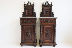 Antique 19th Century Italian Renaissance Revival Bedside Tables / Nightstands