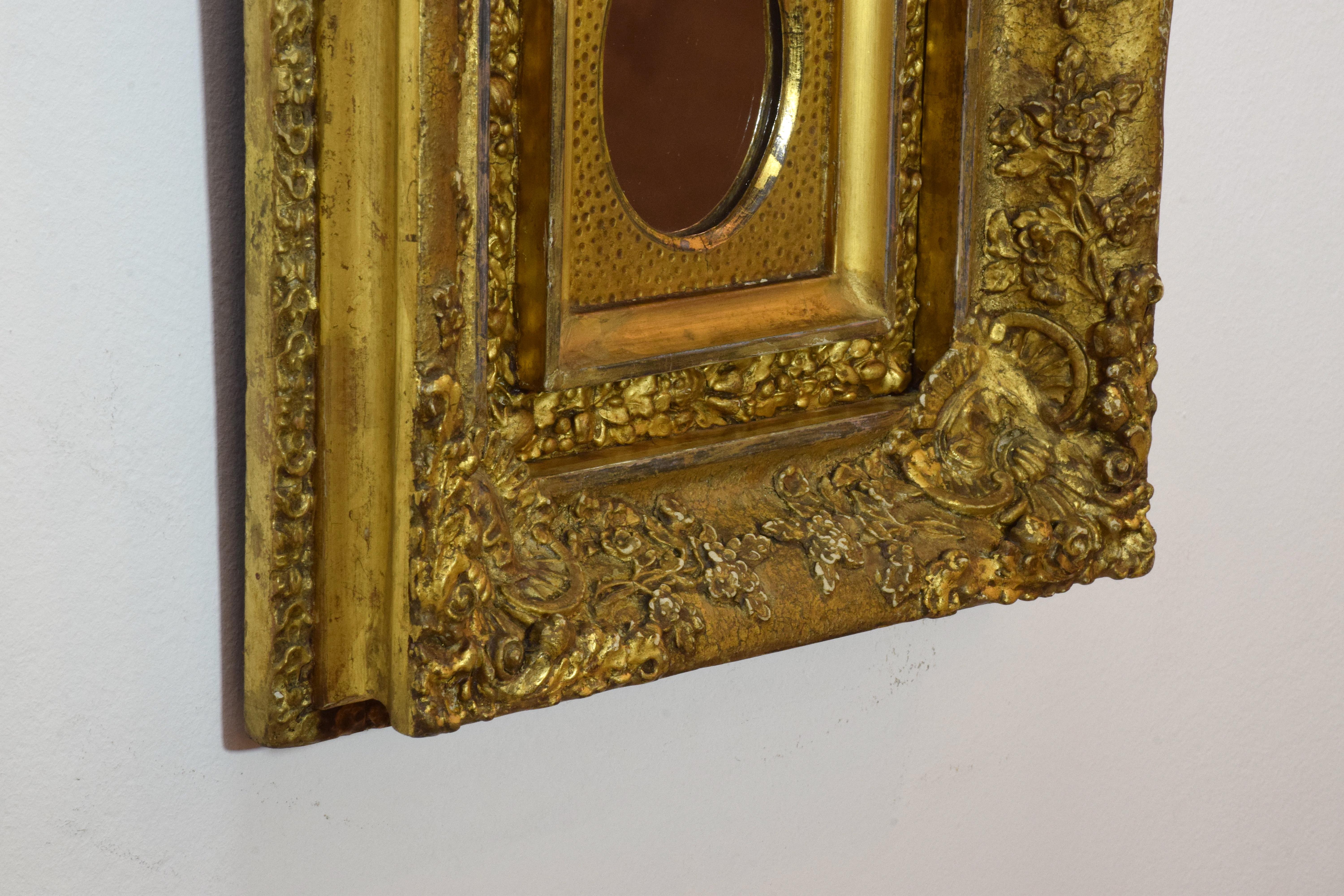 Italienische Rokoko-Spiegel:: antik:: 19. Jahrhundert:: vergoldet:: Satz mit drei Spiegeln 8