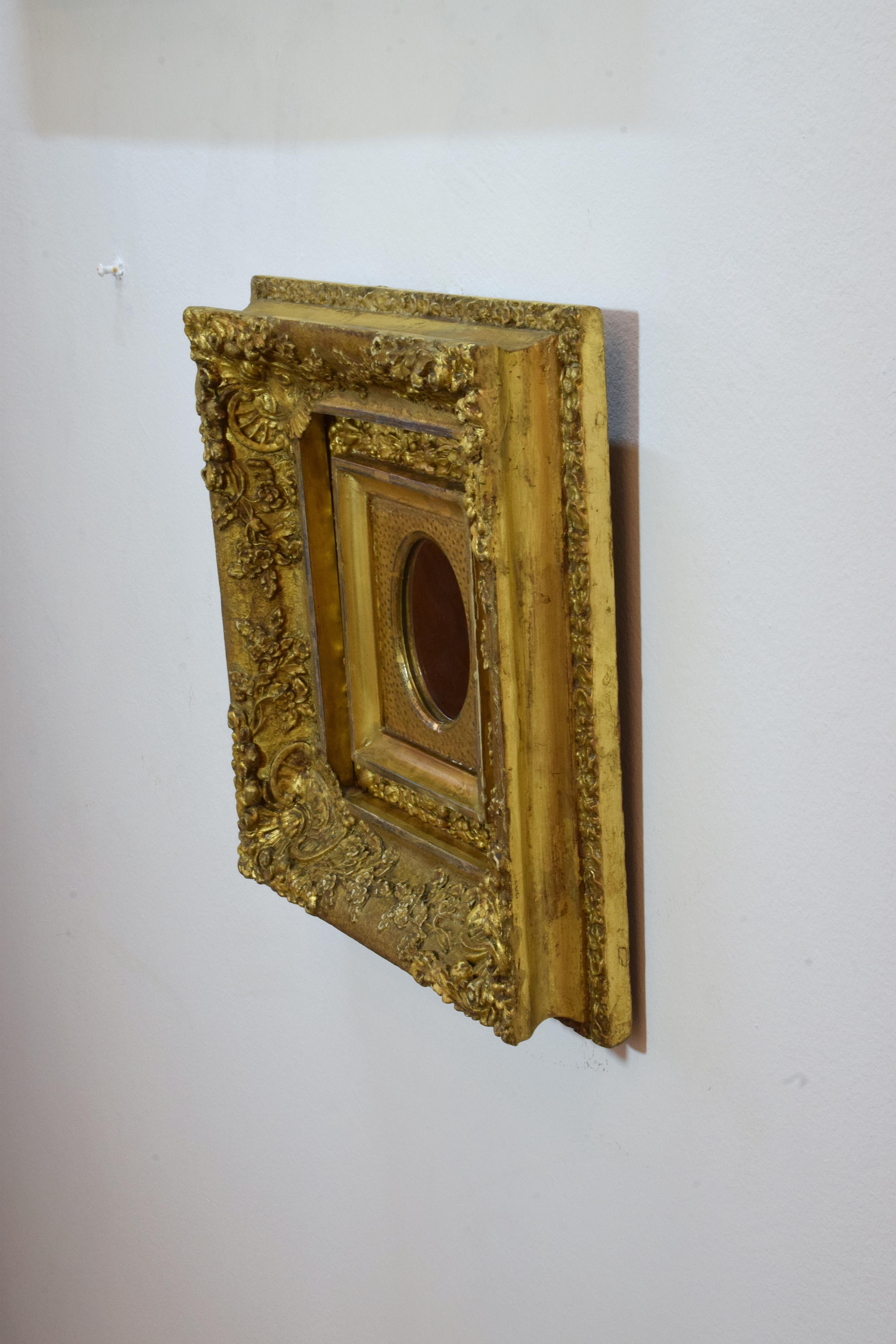 Italienische Rokoko-Spiegel:: antik:: 19. Jahrhundert:: vergoldet:: Satz mit drei Spiegeln 11