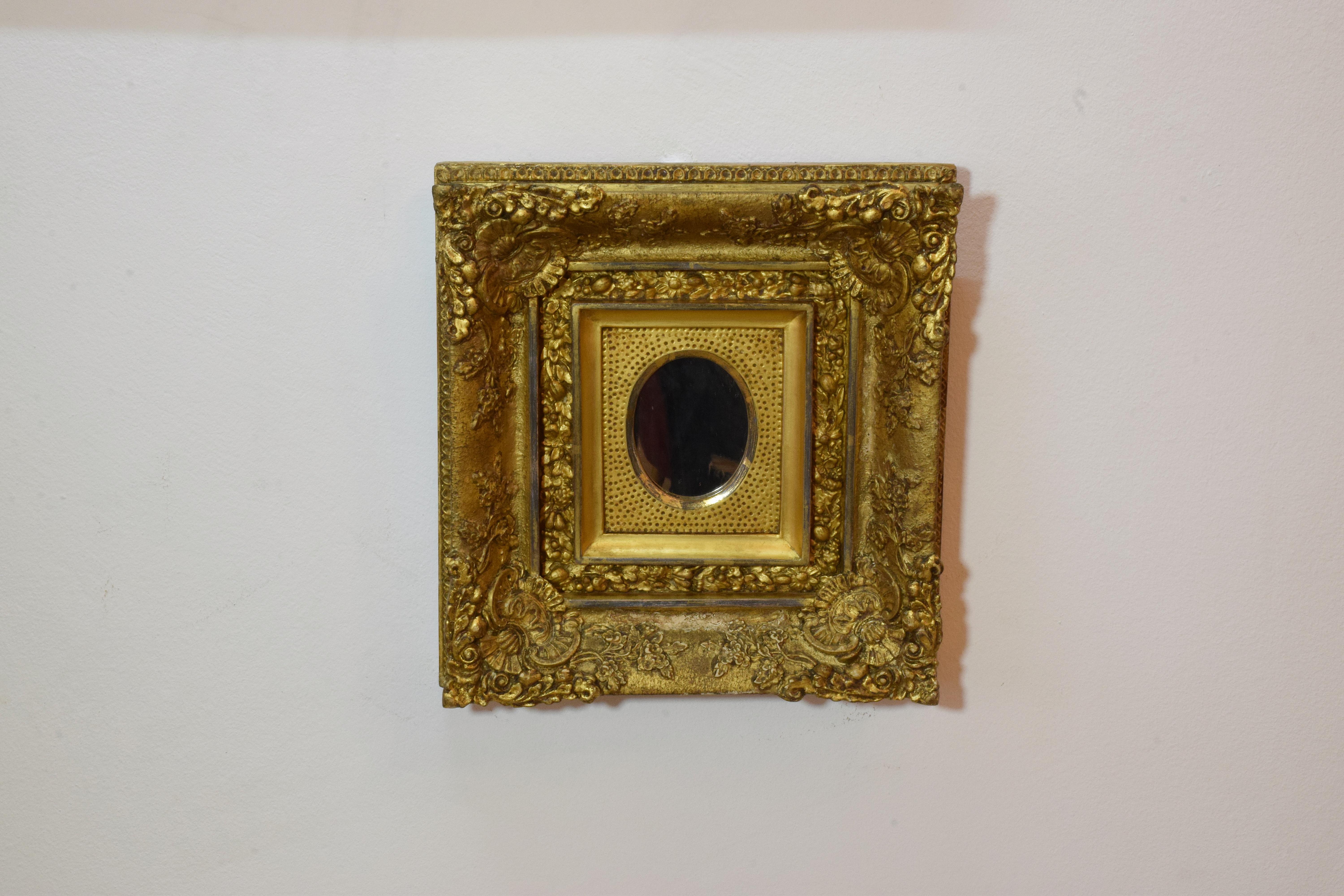 Italienische Rokoko-Spiegel:: antik:: 19. Jahrhundert:: vergoldet:: Satz mit drei Spiegeln 13