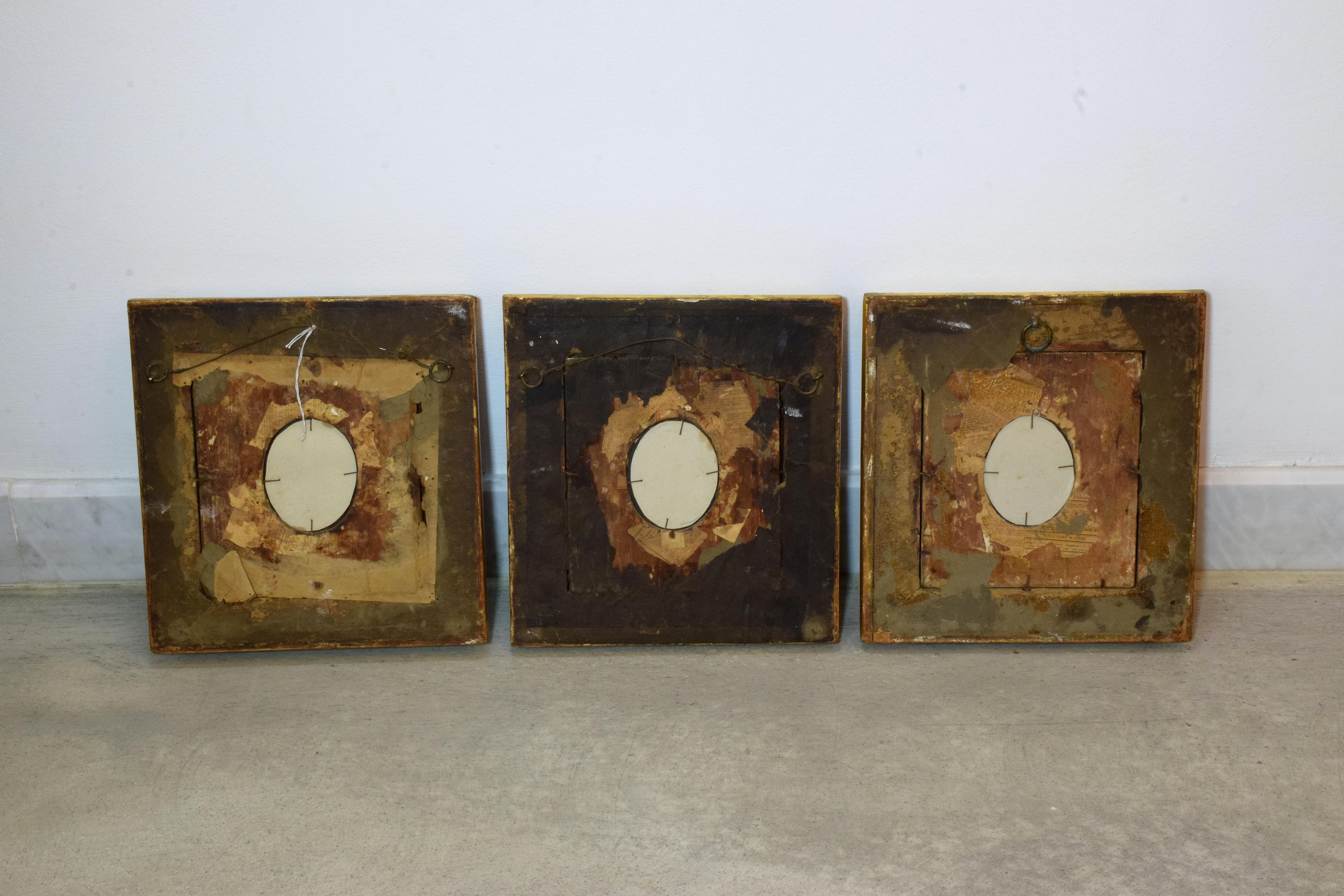 Italian Antique 19th Century Rococo Gilded Mirrors, Set of Three 14