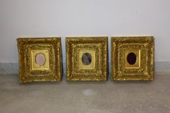 Antique Mirror dorati italiani del XIX secolo, set di tre specchi