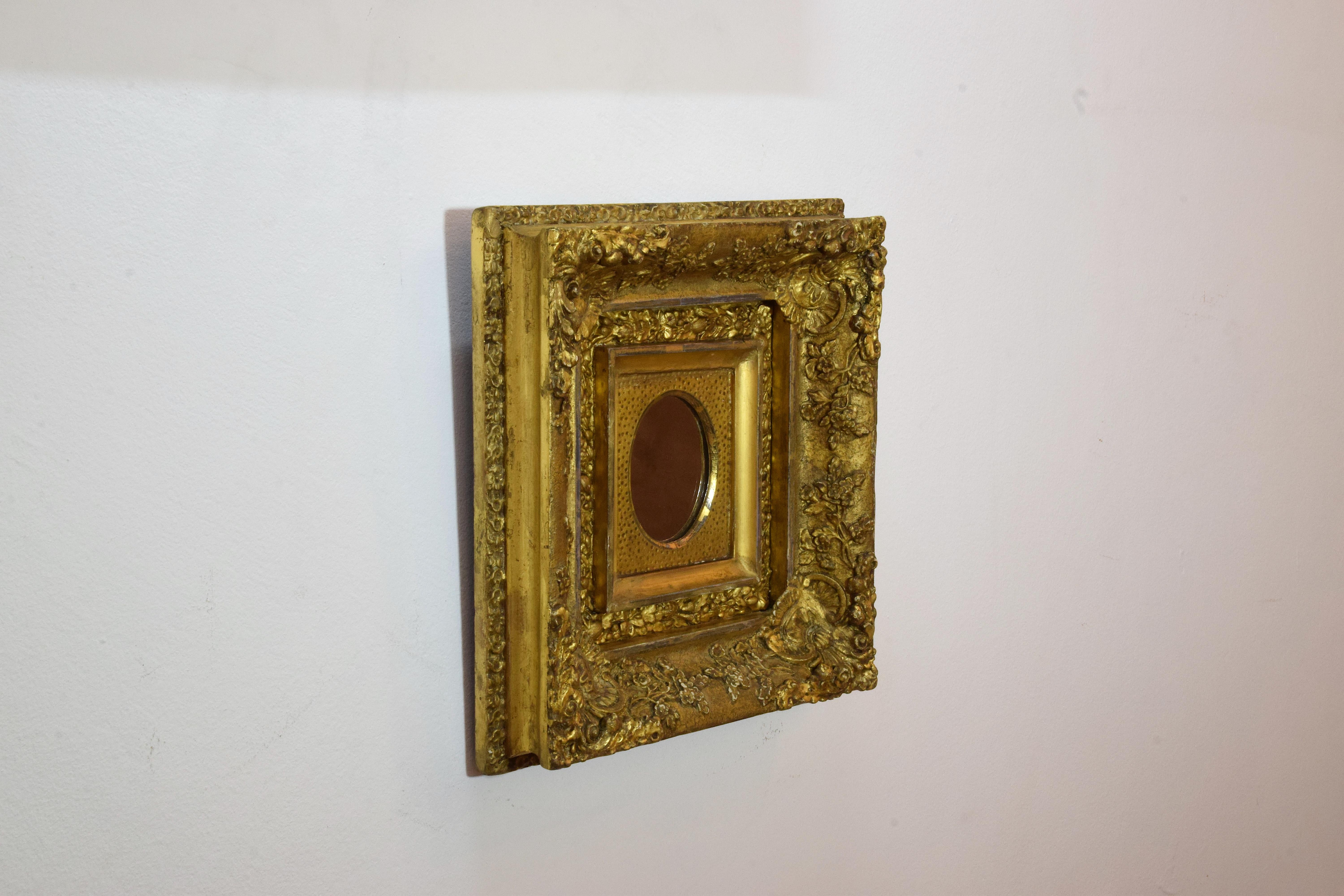Italienische Rokoko-Spiegel:: antik:: 19. Jahrhundert:: vergoldet:: Satz mit drei Spiegeln 7