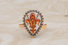 Antique 19th Century Italian Victorian 18K Gold and Silver Micromosaic Medici