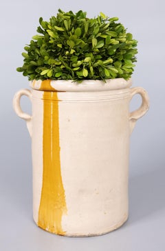 Antique 19th Century Italian Yellow Drip Confit Pot