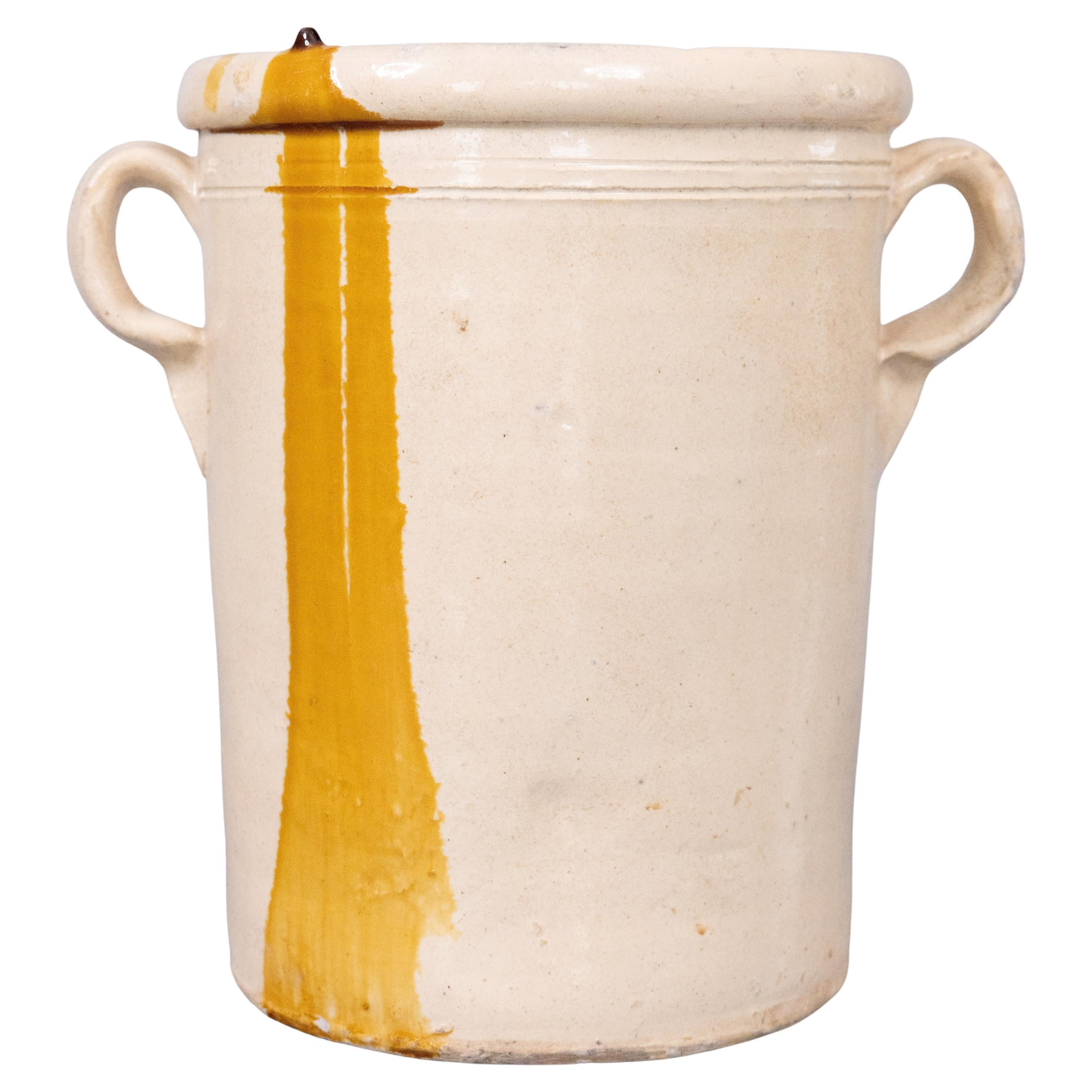 Antico vaso a goccia giallo italiano del XIX secolo