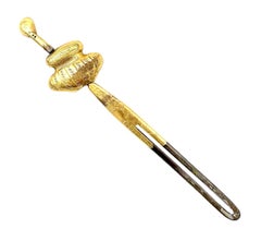 Antique 19th Century Japanese Hair Ornament Hairpin Gilt Metal Cast Metal