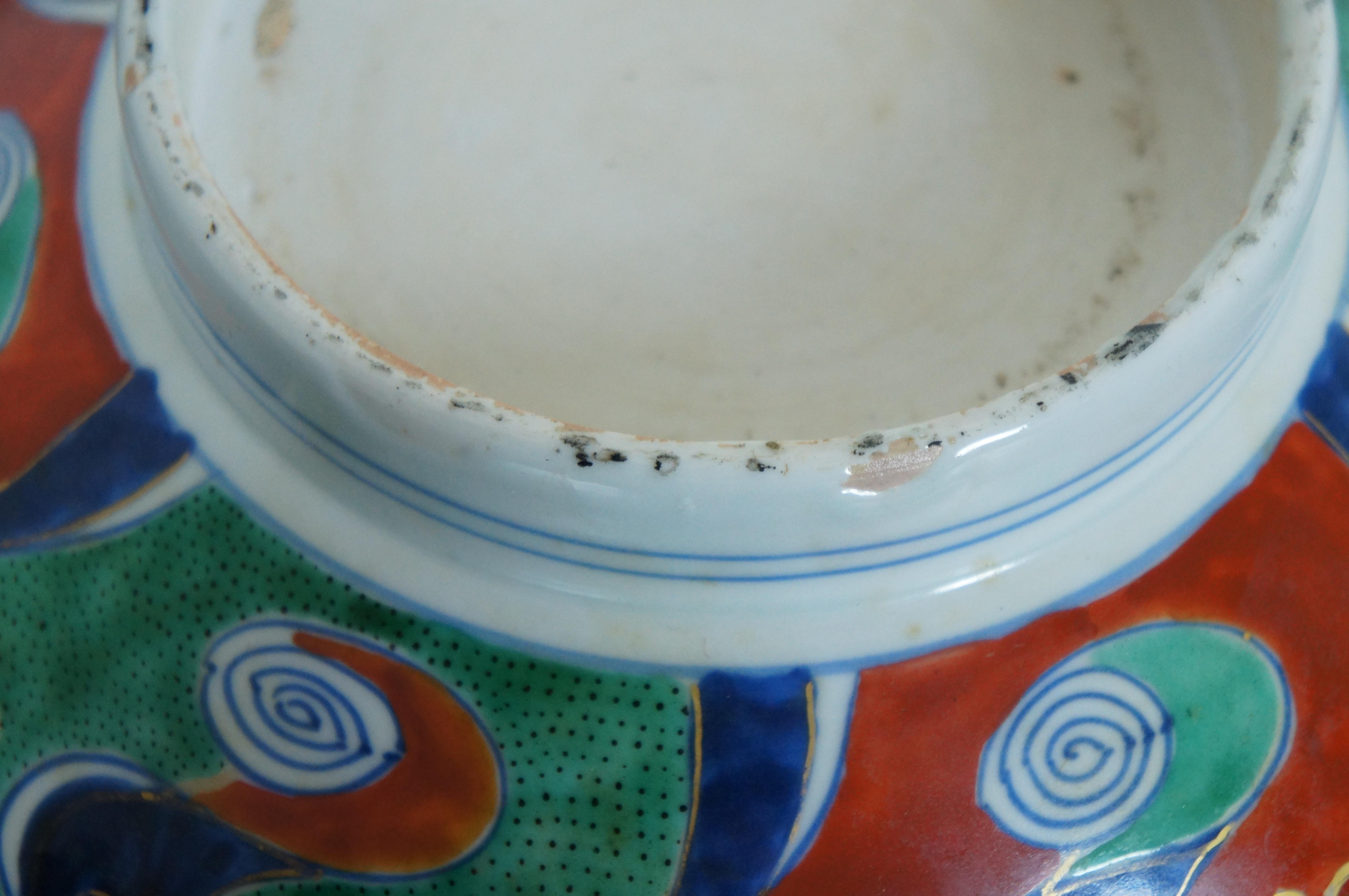 Antique 19th Century Japanese Imari Meiji Porcelain Serving Bowl Centerpiece 11