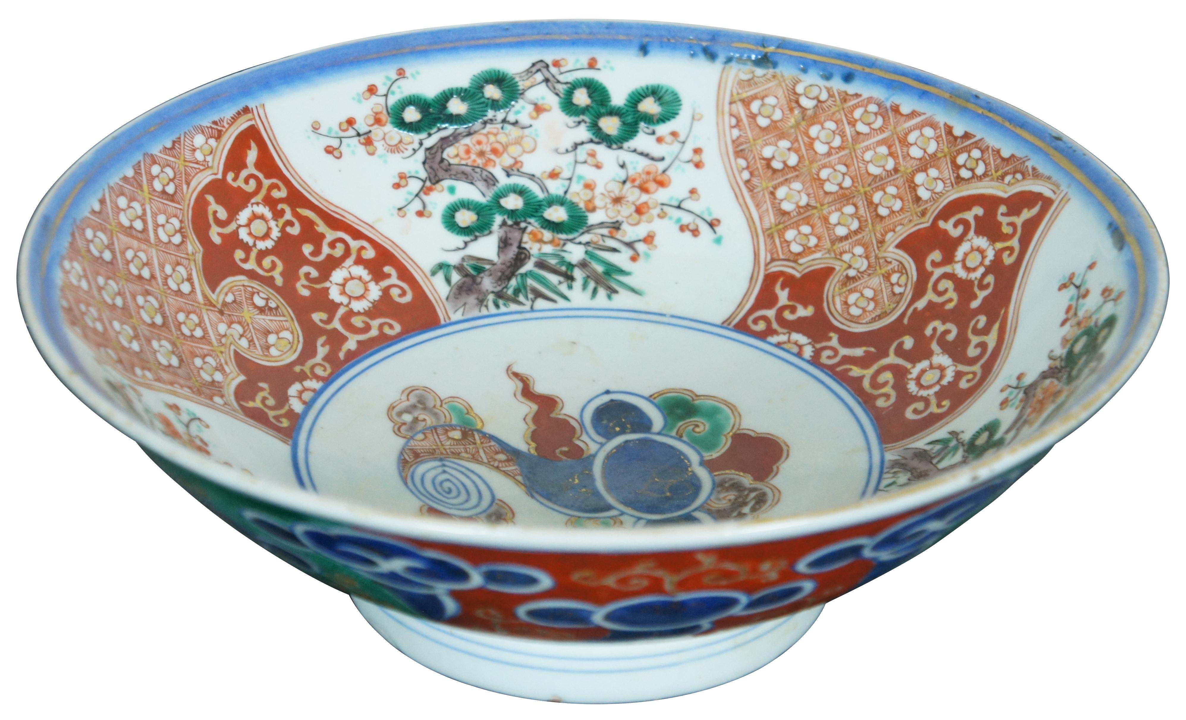Antique 19th Century Japanese Imari Meiji Porcelain Serving Bowl Centerpiece 11