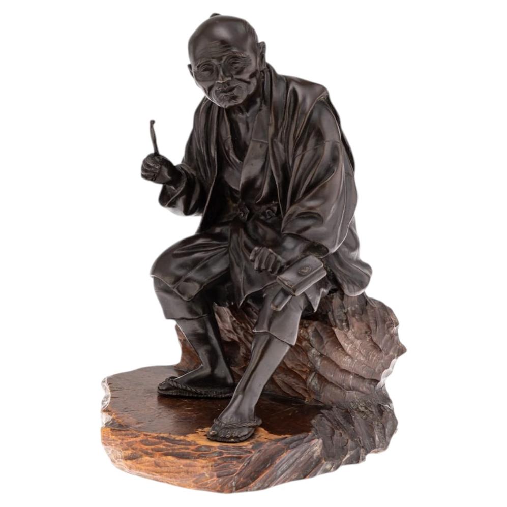 Antique 19th Century Japanese Meiji Period Bronze Okimono c.1890
