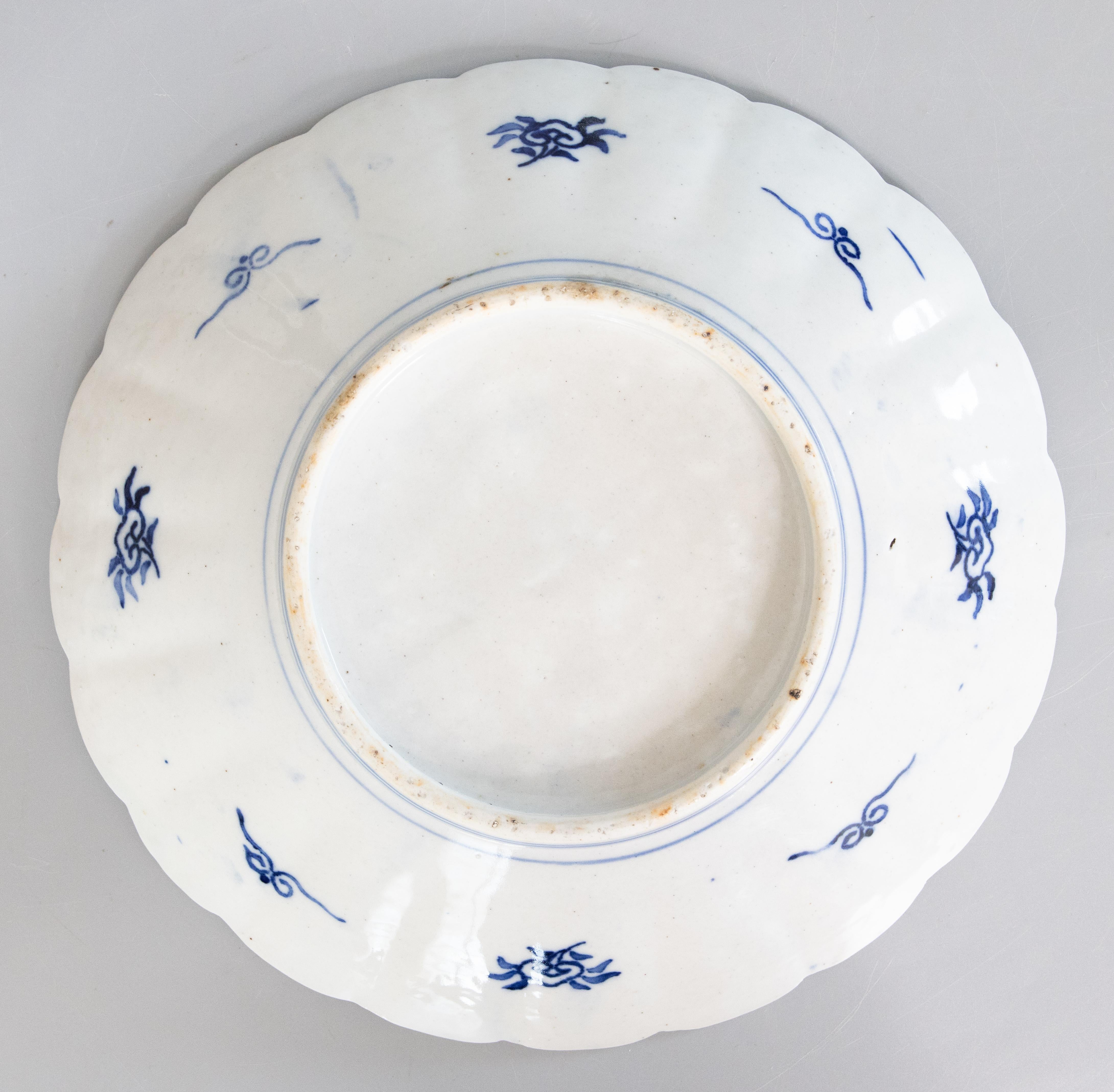 Porcelain Antique 19th Century Japanese Meiji Period Imari Scalloped Chargers - a Pair For Sale