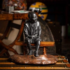 Antique 19th Century Japanese Meiji Period Takaakia Bronze Okimono