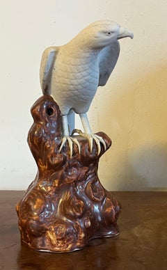 Antique 19th Century Japanese Meiji Porcelain Figure of a Hawk
