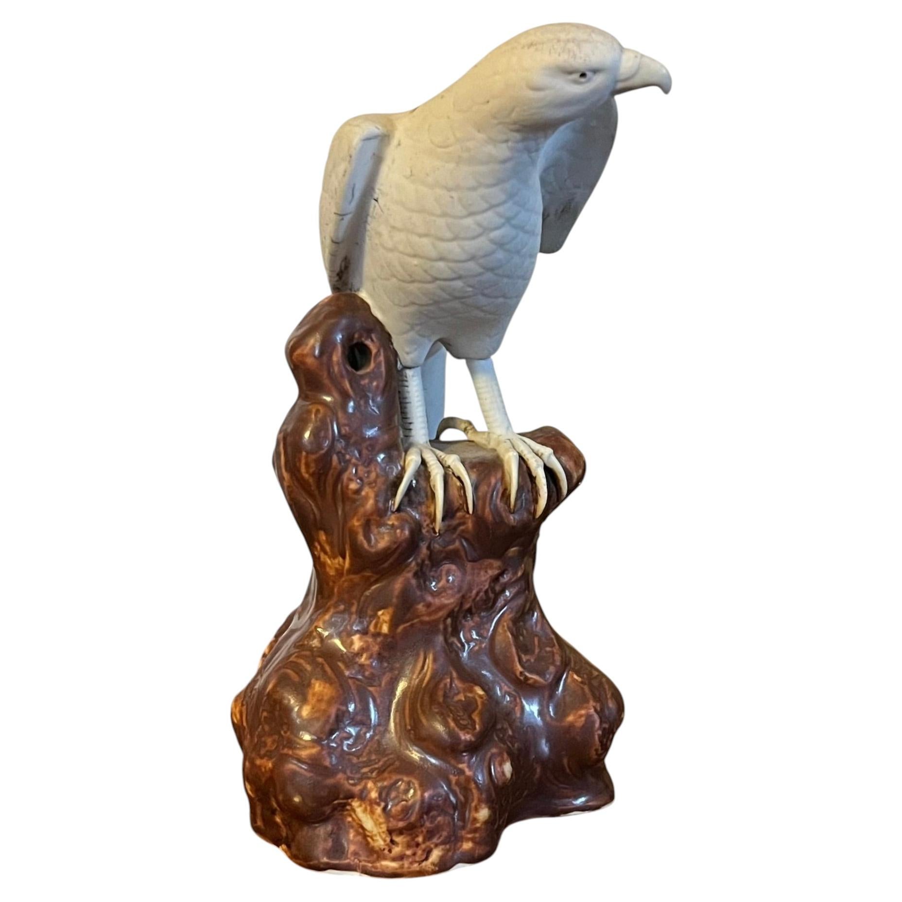 Antique 19th Century Japanese Meiji Porcelain Figure of a Hawk