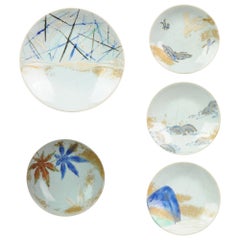 Antique 19th Century Japanese Porcelain Eiraku Ninsei Kaiseki Plates