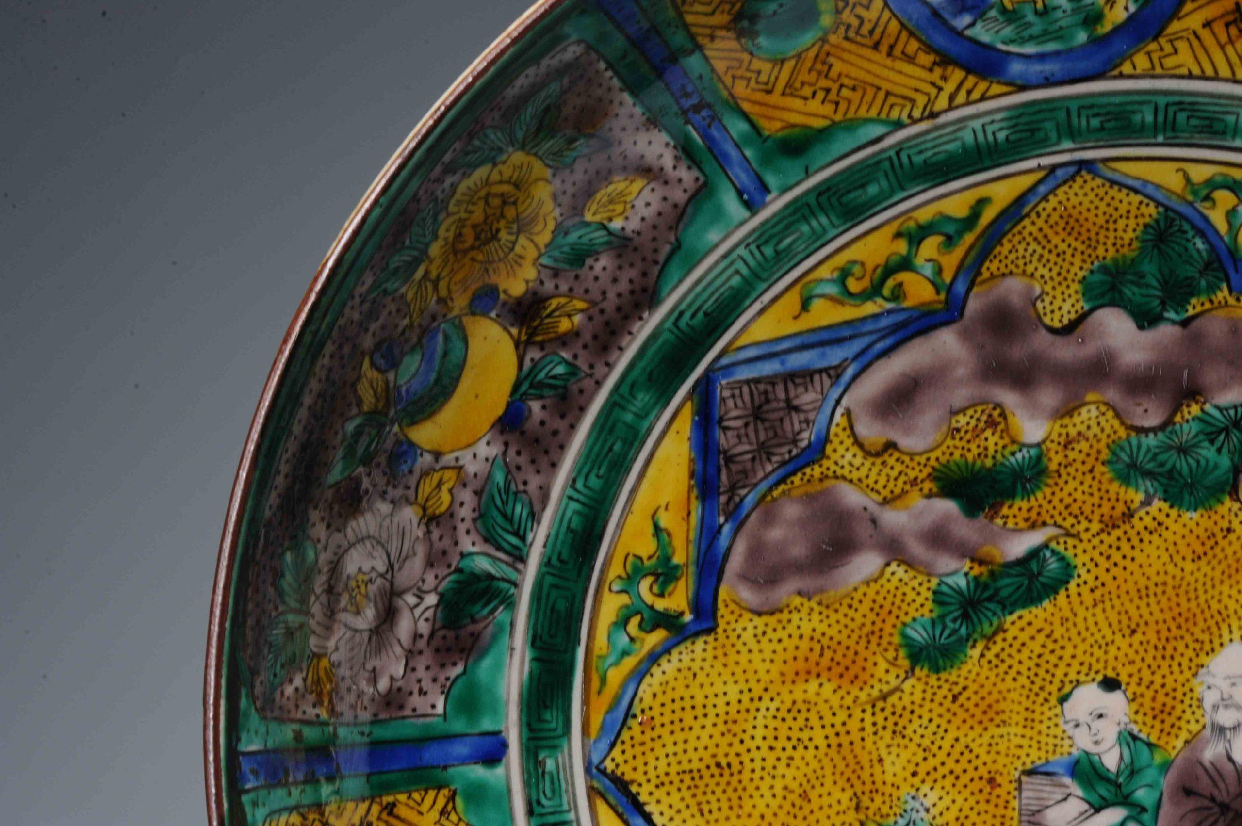 Antique 19th Century Japanese Porcelain Yoshidaya Kutani Large Dish, Japan For Sale 12