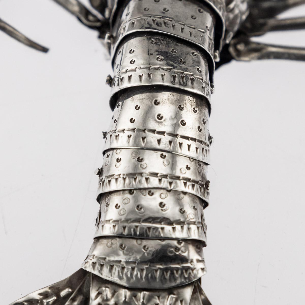 Sterling Silver Antique 19th Century Japanese Silver Articulated Okimono Crayfish, circa 1890