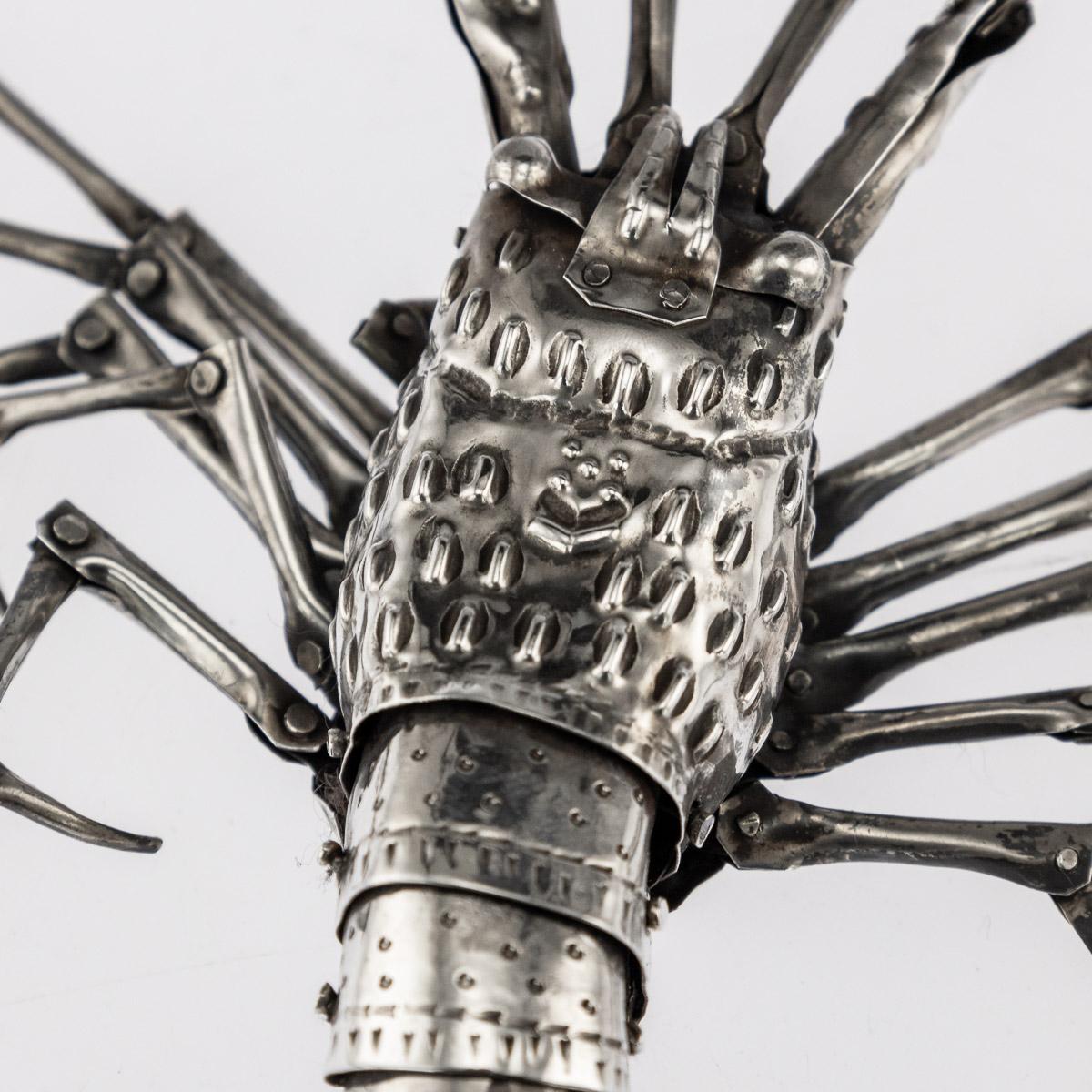 Antique 19th Century Japanese Silver Articulated Okimono Crayfish, circa 1890 1