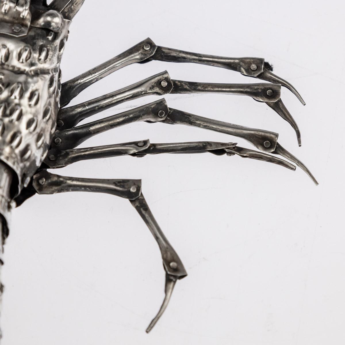 Antique 19th Century Japanese Silver Articulated Okimono Crayfish, circa 1890 2
