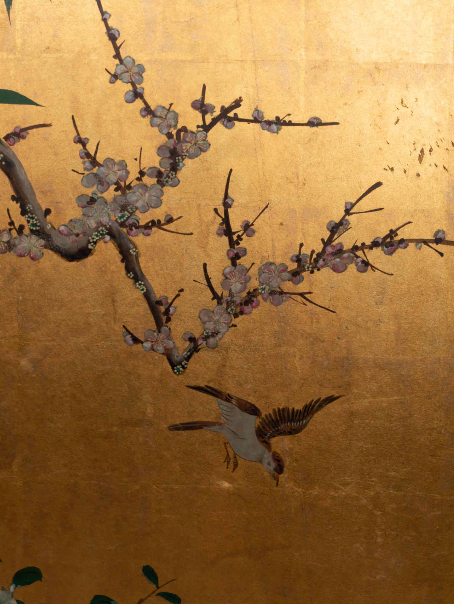 Antique 19th Century Japanese Two-Panel Screen ‘Byobu’, Kano School, Edo Period In Good Condition For Sale In London, GB