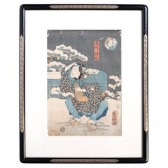 Antique 19th Century Japanese Woodblock Print By Utagawa Kunisada C.1858