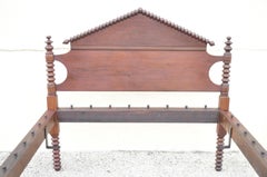 19th Century Jerry Lind Style 3/4 Full Size Cherry Spool Spindle Bed Frame