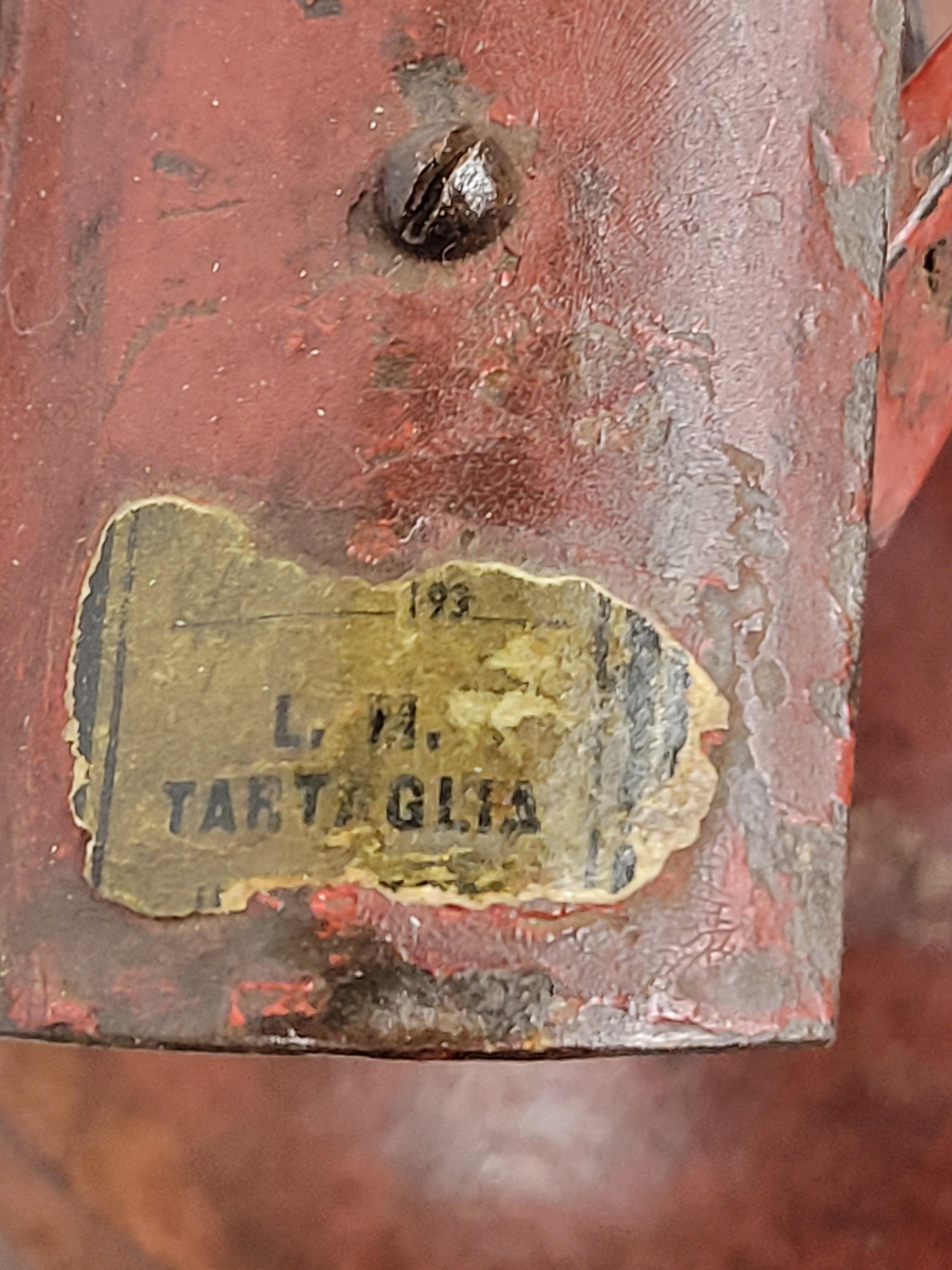 Laiton Ancienne échelle en fonte rouge peinte de John Chatillon & Sons du 19ème siècle en vente