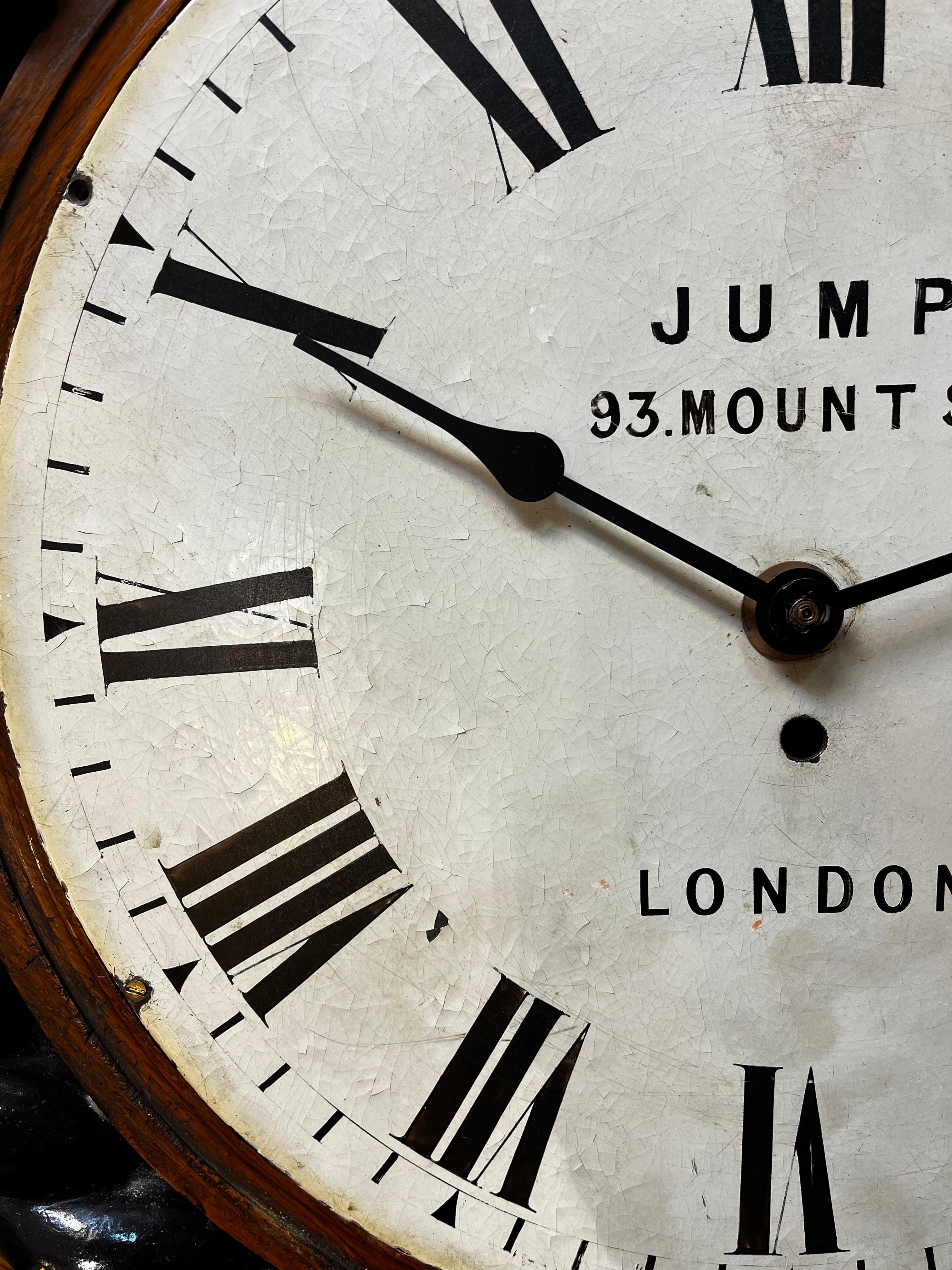 Antique 19th Century Jump Enamel Clock Face and Barley Twist Housing from London 4