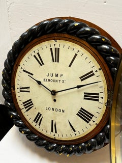 Antique 19th Century Jump Enamel Clock Face and Barley Twist Housing from London