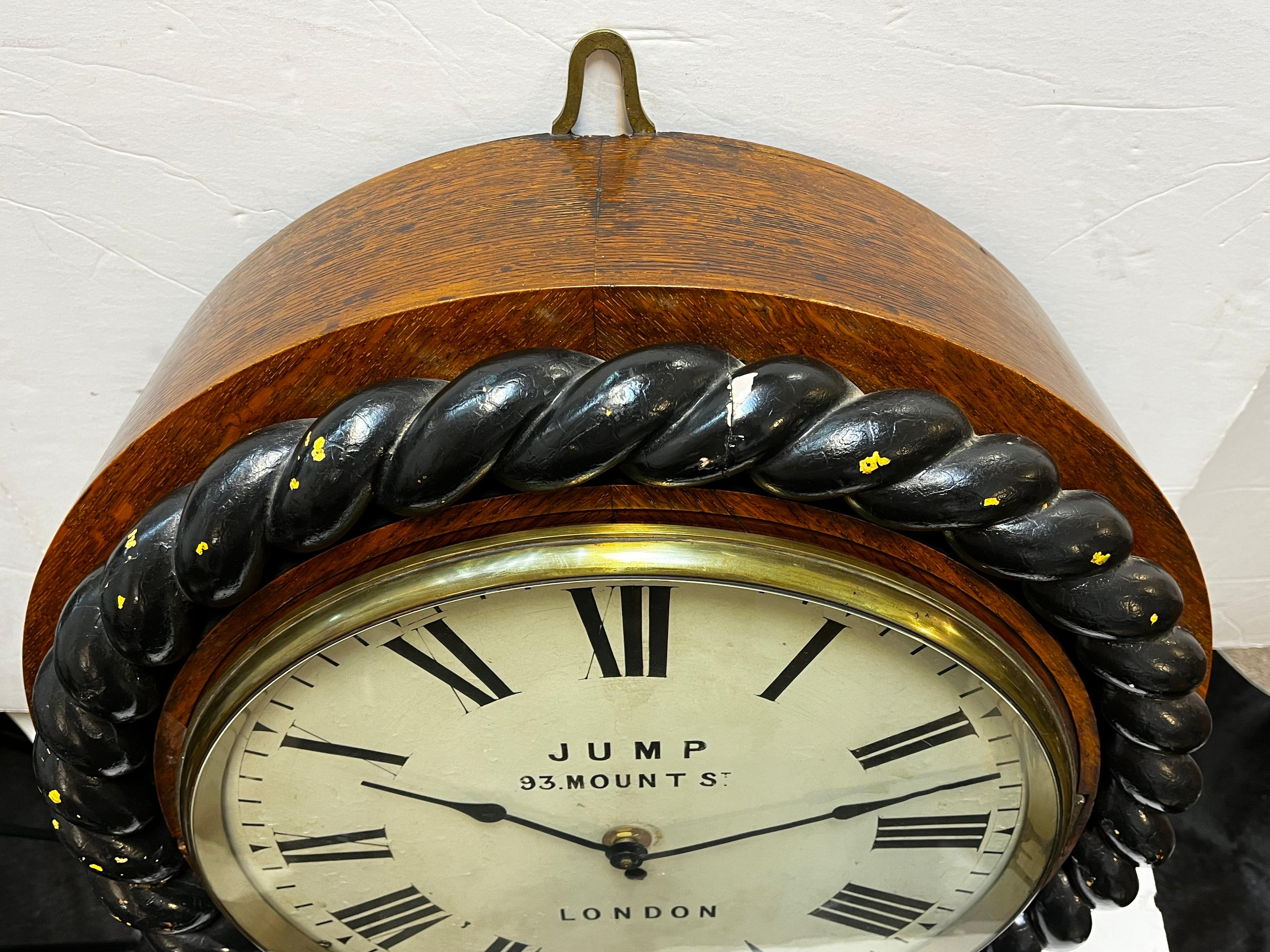 Antique 19th Century Jump Enamel Clock Face and Barley Twist Housing from London 1