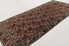 Antique 19th Century Karabagh Runner with Floral Patterns in Red - Rug & Kilim