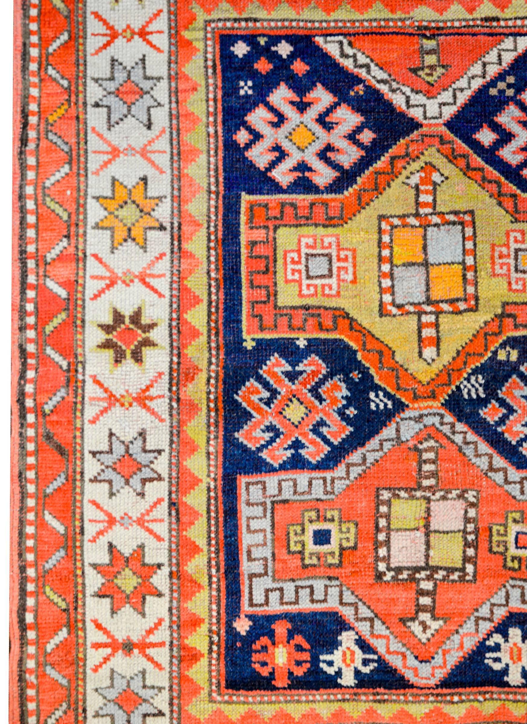 Persian Antique 19th Century Kazak Rug For Sale