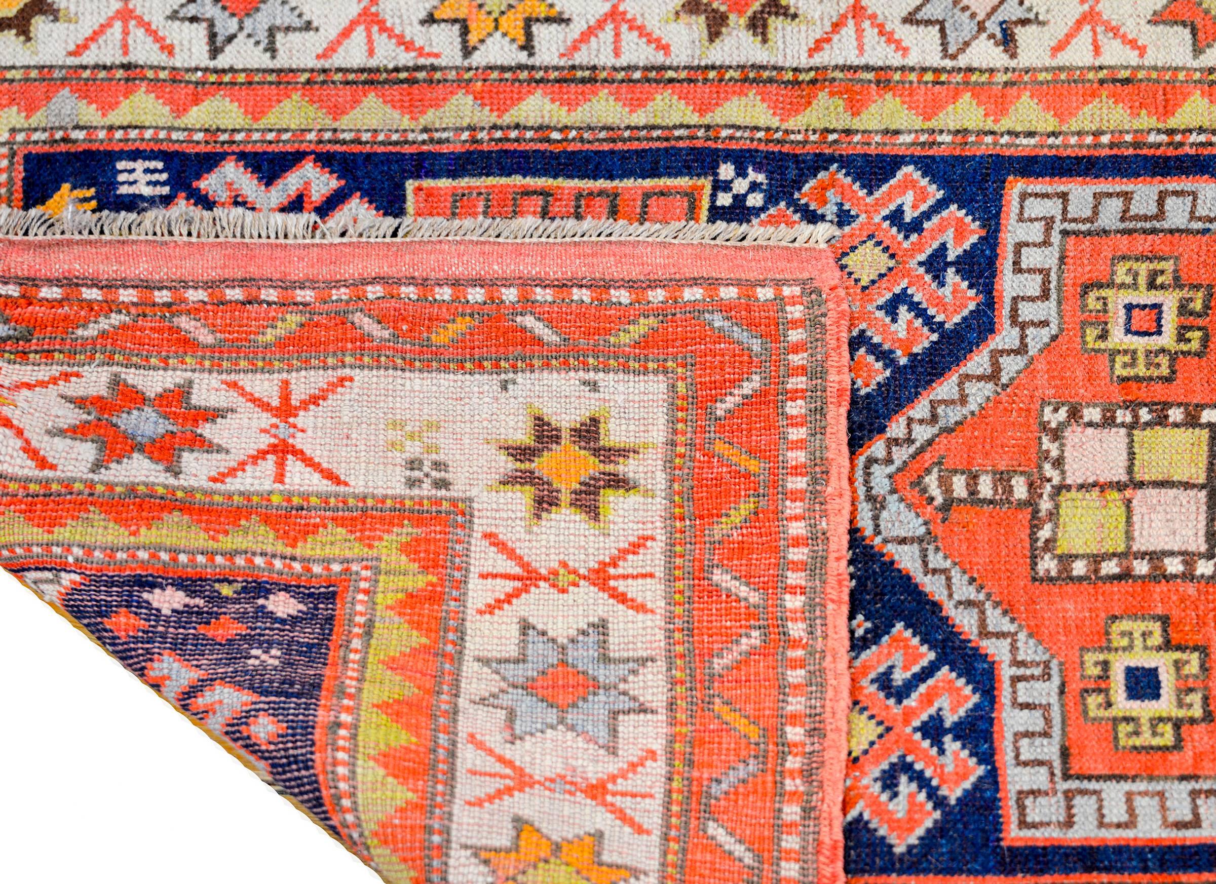 Wool Antique 19th Century Kazak Rug For Sale