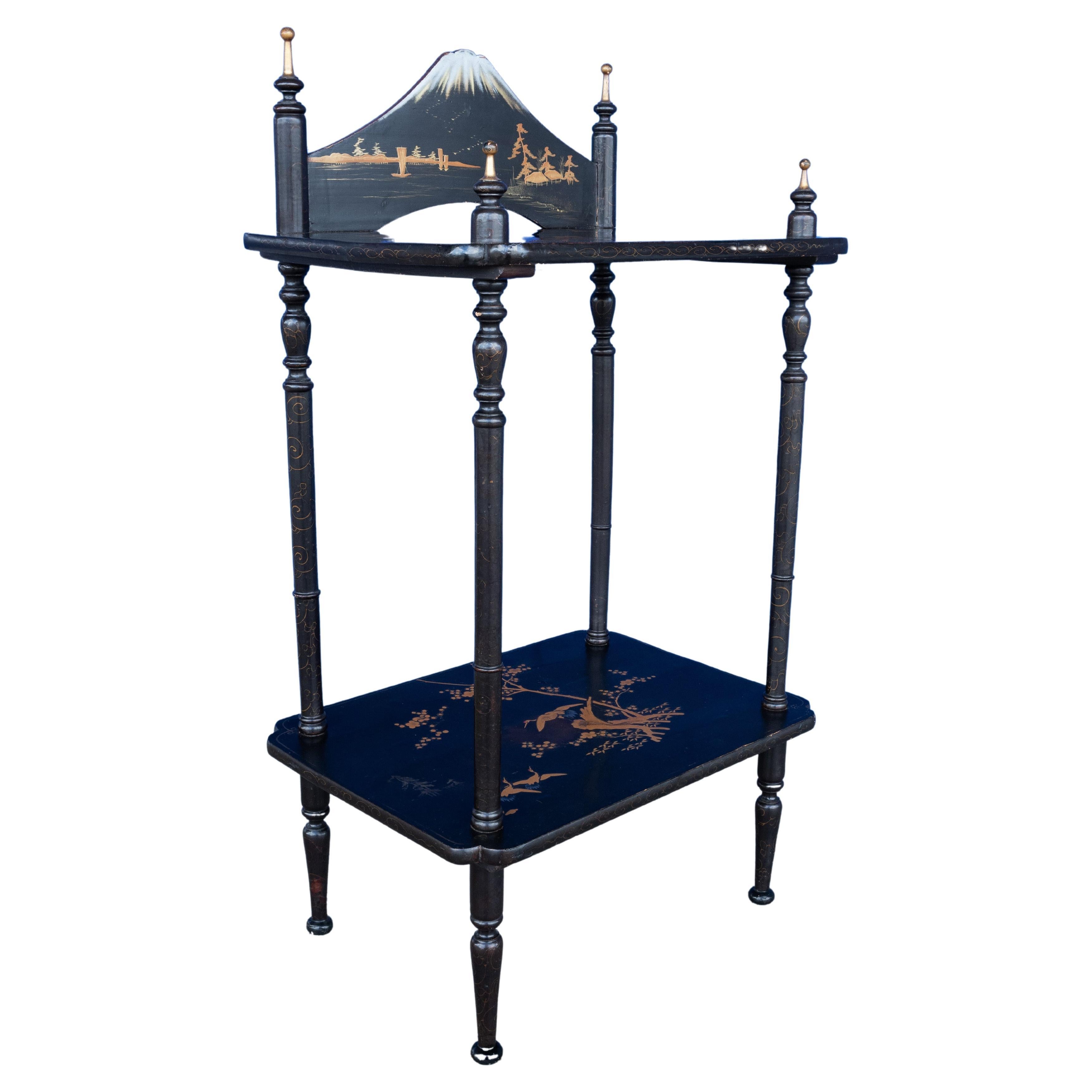 Antique 19th Century Lacquered Etagere Perret And Vibert, France